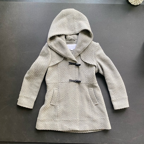 Jessica Simpson Hooded Textured Wool Coat - L - Picture 3 of 16